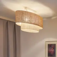 Duolla Taklampe Boho, brun/beige, lengde 80 cm, tekstil