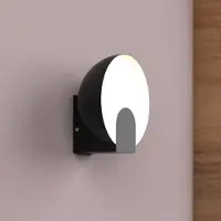 Mantra-Iluminacion Óculo LED-vegglampe, svart, metall, indirekte lys