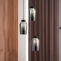 Mantra-Iluminacion Nora pendellampe, svart, krom, 3 lyskilder, rund, glass
