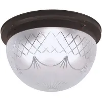 BERLINER MESSINGLAMP Taklampe Karolin med dekorert glasskjerm