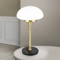Orion Sparta bordlampe, svart/messing, glass, marmor, 55 cm
