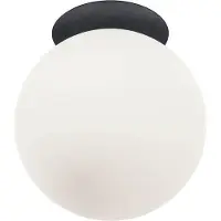 HELL Taklampe Blob, kuleformet skjerm i opalt glass, Ø 30 cm