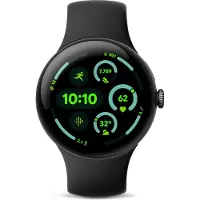 Google Pixel Watch 3 - 45 mm - mattsvart aluminium - smartklokke med aktivt bånd - fluorelastomer - obsidian - båndbredde: L - 32 GB - Bluetooth, Wi-Fi 6, NFC, UWB, LTE - 4G - 37 g