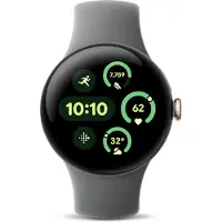 Google Pixel Watch 3 - 45 mm - mattsvart aluminium - smartklokke med aktivt bånd - fluorelastomer - hassel - båndbredde: L - 32 GB - Bluetooth, Wi-Fi 6, NFC, UWB - 37 g