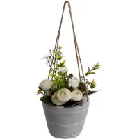 Atmosphera kunstig plante i potte ROSES hvit 18 cm