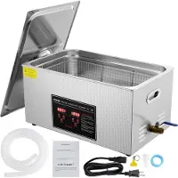 Vevor ultralydrenser med digital timer og varmeelement, profesjonell ultrasonisk smykkerenser, oppvarmet rengjøringsmaskin i rustfritt stål for briller, klokkeringer, små deler, kretskort (22L)