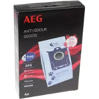 AEG GR203S, Støv pose, Hvit, Syntetisk, s-bag, Boks, 4 stykker