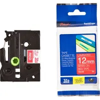 Brother TZe-435 - Hvitt på rødt - Rull (1,2 cm x 8 m) 1 kassett(er) laminert teip - for PT-D210, D600, E115, H110, H200 P-Touch PT-1005, H107 P-Touch Cube Plus PT-P710