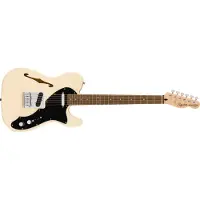 Squier Affinity Series Telecaster Thinline Laurbær Gripebrett Svart Plekterbrett Olympic White