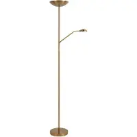 Lucide LED-gulvlampe ZENITH, gull, 2 lyskilder, høyde 180 cm, metall, dimbar