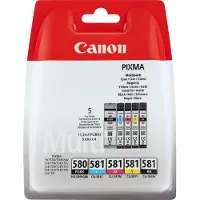Canon Ink PGI-580BK/CLI-581 BK/C/M/Y Multipack - 5-pack - svart, gul, cyan, magenta, pigmentert svart - original - hengeboks - blekkbeholder - for PIXMA TS6251, TS6350, TS6351, TS705, TS8252, TS8350, TS8