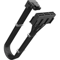 Akasa G-Nexus PX24 - Strømforlengelseskabel - 12+4-stifts PCI Express 5.0 strøm (hann) vinklet til 8-stiftskontakt (hunn) rett - 30 cm