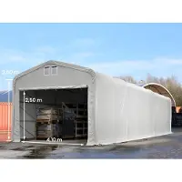 TOOLPORT 5x24 m telthall, PVC-presenning, grå, med statikk (betongunderlag)