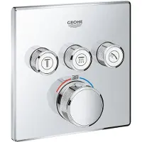 GROHE 29126000, Badekar og dusj, Roterende ventiler, Stål, Kromfarget