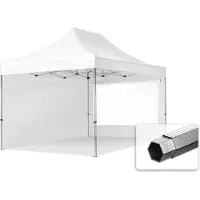 TOOLPORT 3x4,5 m aluminium, pop up partytelt, 2 sidepaneler, hvit