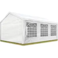 TOOLPORT 4x6 m partytelt, PE-presenning, hvit