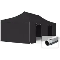 TOOLPORT 4x8 m aluminium, pop up partytelt, 4 sidepaneler, svart