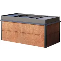 PRIMEYARD 200x100x77 cm plantekasse, cortenstål,  rust-look, inkl. mini drivhusfeste