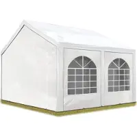 TOOLPORT 4x4 m partytelt, PE-presenning, hvit