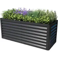 PRIMEYARD 150x60x60 cm plantekasse, stål, antrasitt