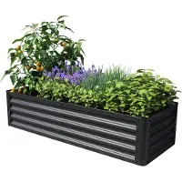PRIMEYARD 150x60x35 cm plantekasse, stål, antrasitt