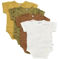 Pippi Bodyer k/e - 4-pack - Glitter - - 74 - Kortermet body
