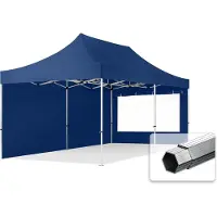 TOOLPORT 3x6 m aluminium, pop up partytelt, 2 sidepaneler, mørkeblå
