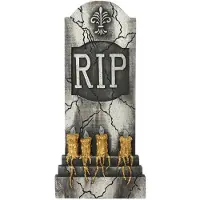 Atosa Dekorativ Halloween Gravstein Med Lysdekor 93x42 Cm