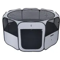 TIAKI Sammenleggbar løpegård for smådyr og valper - S: L 88 x B 88 x H 41,5 cm
