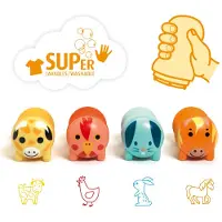 Djeco Stempelsett - 4-pack - Farm Animals - - OneSize - Kreativt leker