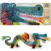Djeco Gigantisk puslespill - 58 Brikker - 138 cm - Leon Dragen - - OneSize - Puslespill