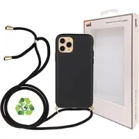 Saii Eco Line iPhone 11 Pro Biologisk Nedbrytbart Deksel med Stropp - Svart