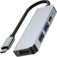 Tech-Protect HUB V2 4in1 USB-C - USB-A 3.0 / USB-A 2.0 / USB-C / HDMI - Grey USB-hub - USB 2.0 - 4 porter - Grå