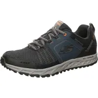 SKECHERS for man. 51591 Escape Plan sneakers brown, blue (43), Leather, Flat, Laces, Casual, Sport, Outdoor, Multisport, Navy