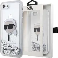 Karl Lagerfeld KLHCI8LNKHCH iPhone 7/8/ SE 2020/2022 sølv/sølv hardcase Glitter Karl Head