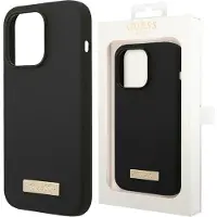 GUESS GUHMP13MSPLK iPhone 13 6,1" svart/svart hardt etui med silikonlogoplate MagSafe