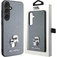 Karl Lagerfeld KLHCS24MPSAKCMPG S24+ S926 hardcase grå/grå Saffiano Karl & Choupette metallnål