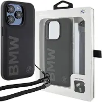 BMW Bmhcp15l23rmrlk Iphone 15 Pro 6.1 Signature Leather Wordmark Cord Telefondeksel