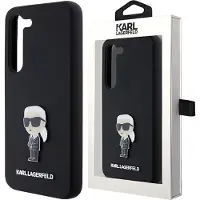 Karl Lagerfeld Ikonik metallnål-etui i silikon for Samsung Galaxy S23+ - svart