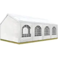 TOOLPORT 4x8 m partytelt, PE-presenning, hvit