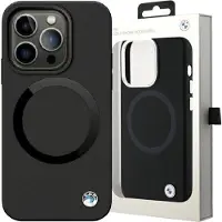BMW BMHMP14XSILBK2-etui til iPhone 14 Pro Max 6,7" - svart Signature Liquid Silicone MagSafe