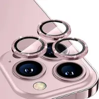 Mtp Products iPhone 16 Pro/16 Pro Max Hat Prince Glitter Kamera Linse Beskyttelse - Rosa
