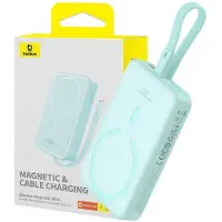 Baseus Magnetic Mini MagSafe 10000mAh 20W powerbank med Lightning-kabel - blå + USB-C 60W kabel