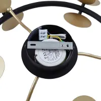 LUCANDE LED-taklampe Pallo, 9-lys, svart/gull, glass