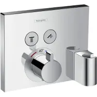 Hansgrohe ShowerSelect termostat med 2 udtag og integreret bruserholder og slangeudtag