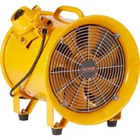 Vevor bærbar ventilator, 304,8 mm kraftig sylindervifte, 500 W kraftig verkstedavtrekksvifte 2500 CFM, 3 m strømledning (uten ladehode), industriell vifte for støvsuging, røyk hjem/arbeidsplass