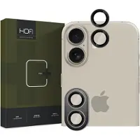Glaasie iPhone 16/16 Plus Camring Pro+ Kameralinsebeskytter - Svart Kant