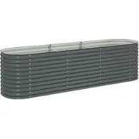 vidaXL Høybed 320x80x81 cm galvanisert stål grå