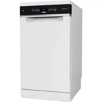 Whirlpool WSFO 3O34 PF, Frittstående, Slimline (45 cm), Hvit, Svart, Knapper, 1,5 m