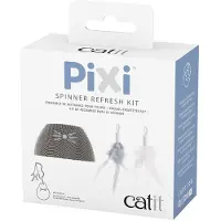 Catit Pixi Spinner leke for katt med fjær 8,5 x 24 cm hvit/grå